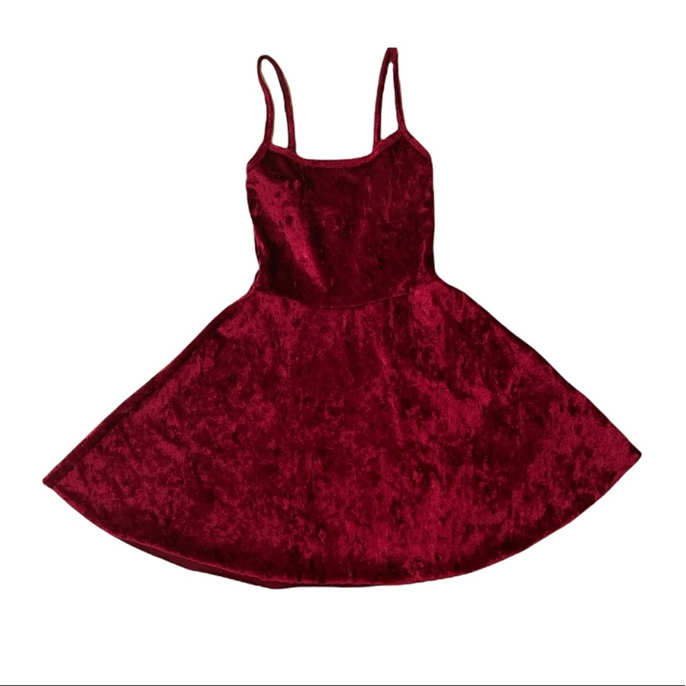 Girls Abercrombie dress, EUC, bright reddish/ burgundy velour, EUC, size Medium